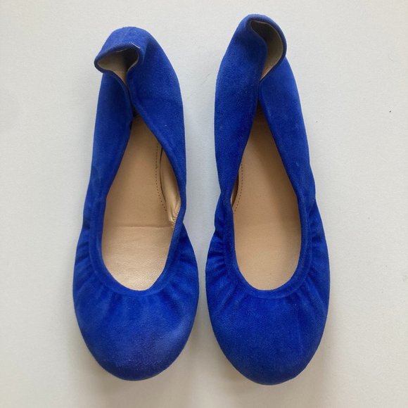 J CREW Cece Ballet flats Suede Shoes size 6 Cobalt Blue - Picture 1 of 6